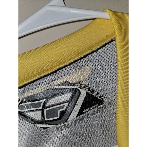 Fly Racing Motocross Jersey Yellow Black Youth Size Large - Picture 7 of 10